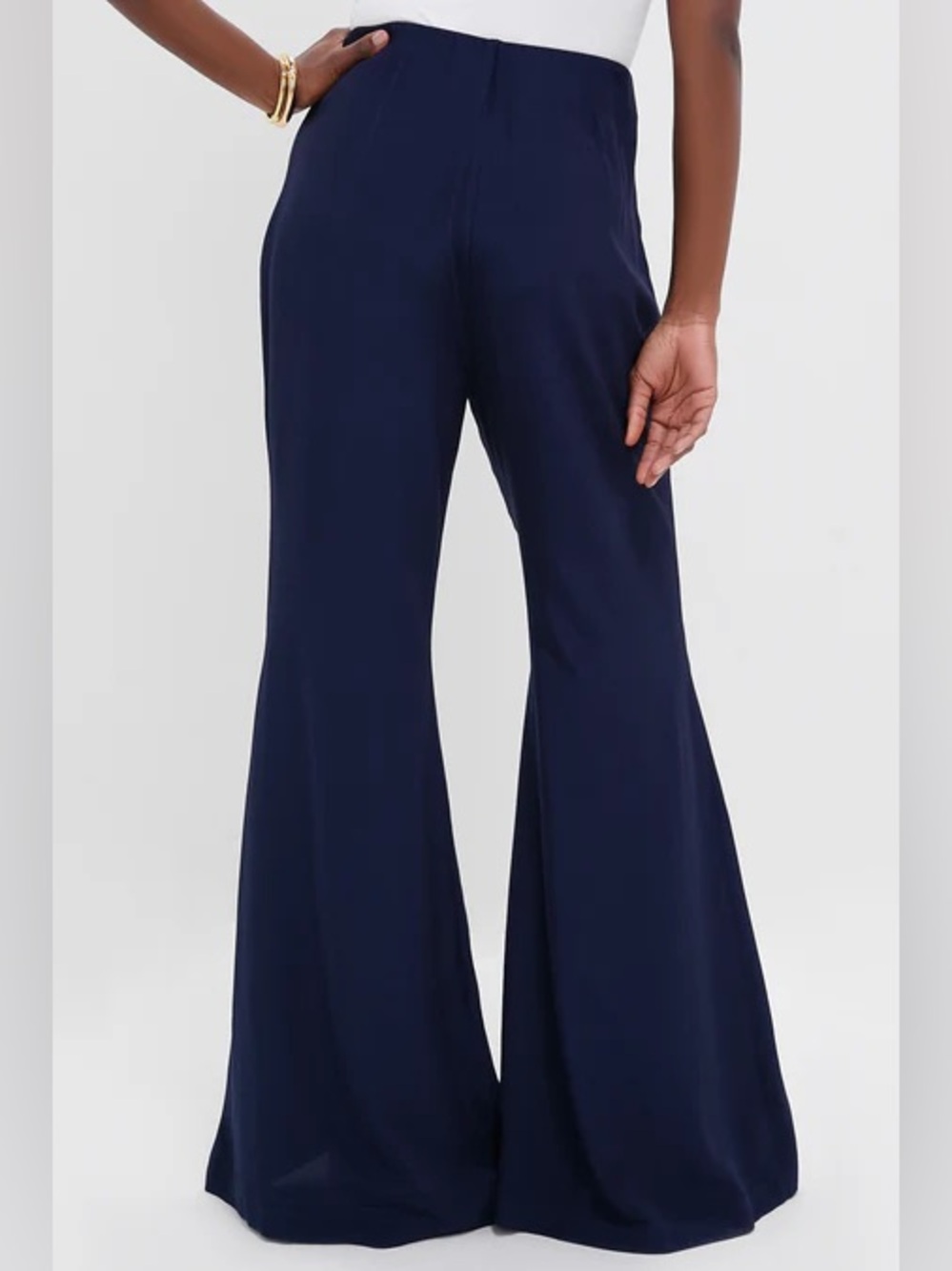 Tuckernuck Navy Blue Viscose Charmeuse Moore Wide Leg Pant Medium - Picture 5 of 15